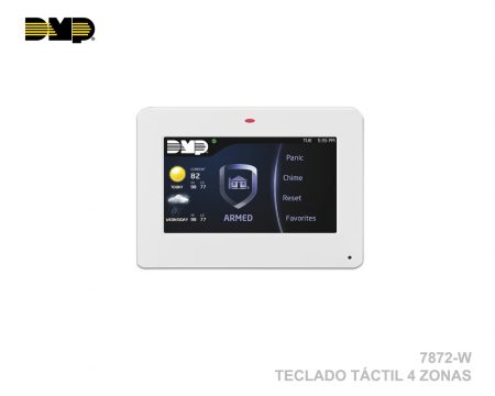 7872-W TECLADO TACTIL 4 ZONAS